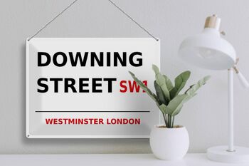 Plaque en tôle Londres 40x30cm Westminster Downing Street SW1 3