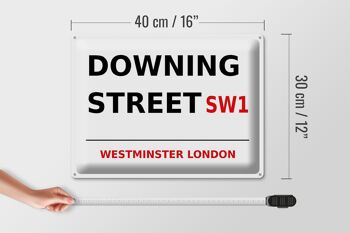 Plaque en tôle Londres 40x30cm Westminster Downing Street SW1 4