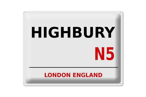 Blechschild London 40x30cm England Highbury N5