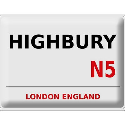 Blechschild London 40x30cm England Highbury N5