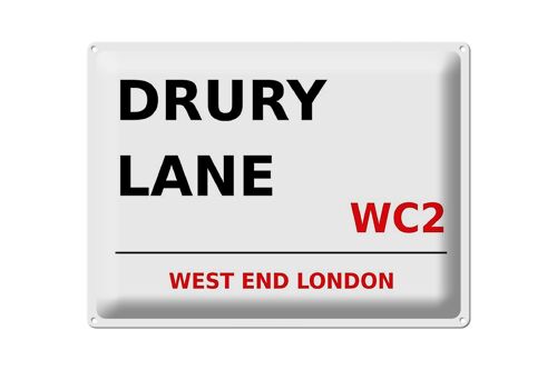 Blechschild London 40x30cm west end Drury Lane WC2