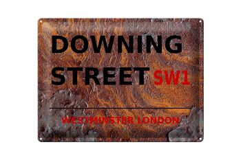 Plaque en tôle Londres 40x30cm Westminster Downing Street SW1 Rouille 1