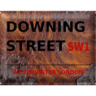 Plaque en tôle Londres 40x30cm Westminster Downing Street SW1 Rouille