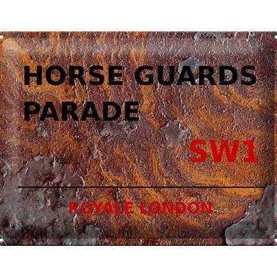 Targa in metallo Londra 40x30 cm Royale Horse Guards Parade SW1 Ruggine