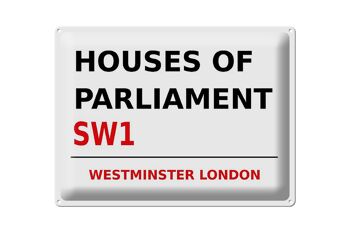 Plaque en tôle Londres 40x30cm Houses of Parliament SW1 1