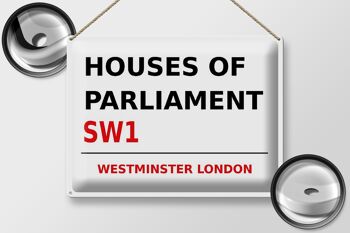 Plaque en tôle Londres 40x30cm Houses of Parliament SW1 2