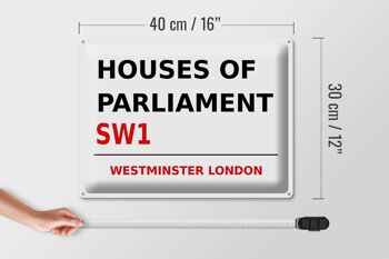 Plaque en tôle Londres 40x30cm Houses of Parliament SW1 4