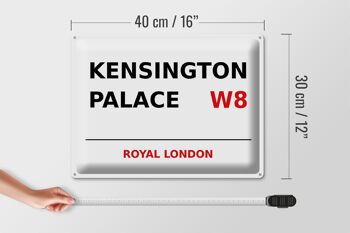 Plaque en tôle Londres 40x30cm Royal Kensington Palace W8 4