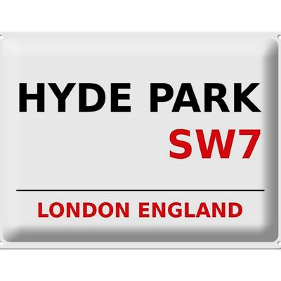 Targa in metallo Londra 40x30 cm Inghilterra Hyde Park SW7