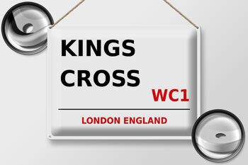 Panneau en étain de Londres, 40x30cm, Angleterre Kings Cross WC1 2
