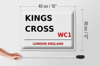 Panneau en étain de Londres, 40x30cm, Angleterre Kings Cross WC1 4