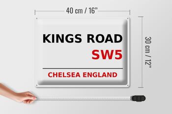 Signe en étain londres 40x30cm, angleterre Chelsea Kings Road SW5 4