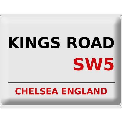Cartel de chapa Londres 40x30cm Inglaterra Chelsea Kings Road SW5