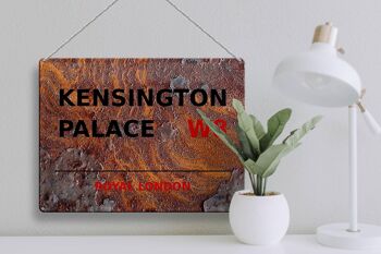 Plaque en tôle Londres 40x30cm Royal Kensington Palace W8 Rouille 3