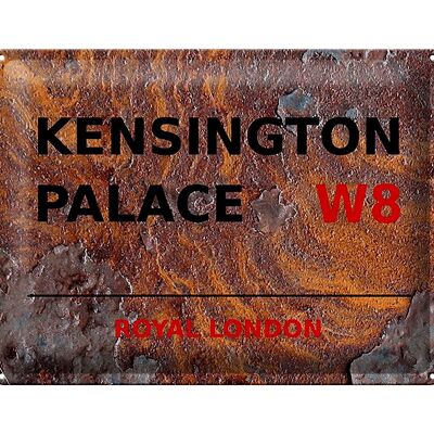 Targa in metallo Londra 40x30 cm Royal Kensington Palace W8 Ruggine