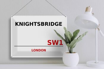 Plaque en tôle Londres 40x30cm Knightsbridge SW1 3