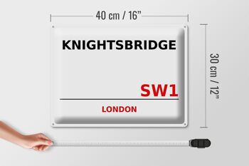 Plaque en tôle Londres 40x30cm Knightsbridge SW1 4