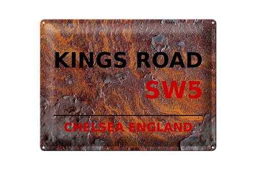 Blechschild London 40x30cm England Chelsea Kings Road SW5 Rost