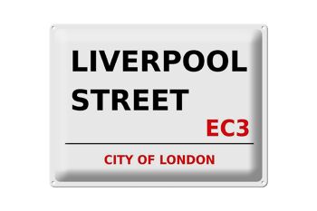 Plaque en tôle Londres 40x30cm City Liverpool Street EC3 1