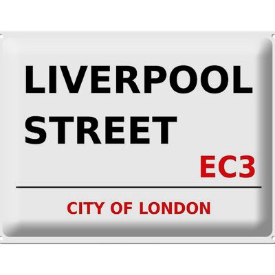 Cartel de chapa Londres 40x30cm City Liverpool Street EC3