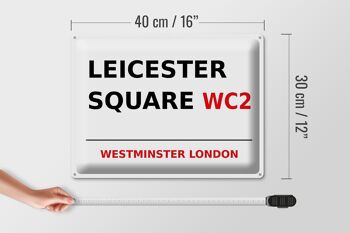Plaque en tôle Londres 40x30cm Westminster Leicester Square WC2 4