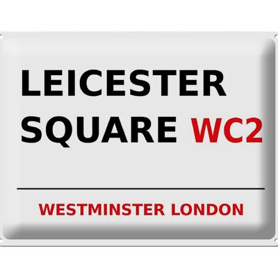 Plaque en tôle Londres 40x30cm Westminster Leicester Square WC2