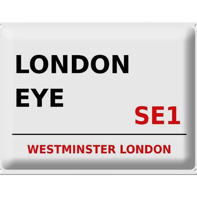 Targa in metallo Londra 40x30 cm Westminster London Eye SE1