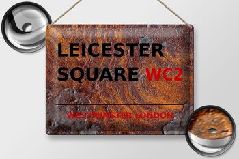 Plaque en tôle Londres 40x30cm Westminster Leicester Square WC2 Rouille 2