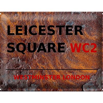 Plaque en tôle Londres 40x30cm Westminster Leicester Square WC2 Rouille