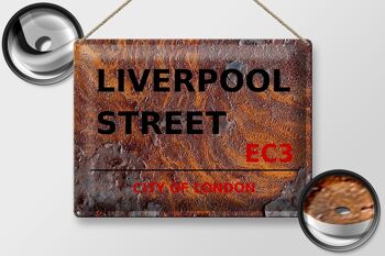 Plaque en tôle Londres 40x30cm City Liverpool Street EC3 Rouille 2