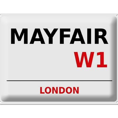 Cartel de chapa Londres 40x30cm Mayfair W1 decoración de pared