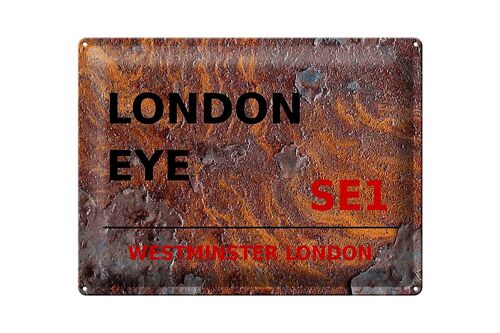 Blechschild London 40x30cm Westminster London Eye SE1 Rost