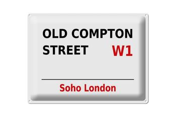 Panneau en étain Londres 40x30cm Soho Old Compton Street W1 1