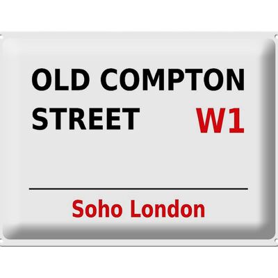 Panneau en étain Londres 40x30cm Soho Old Compton Street W1
