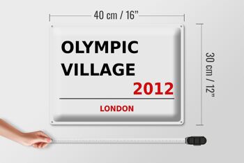 Plaque en tôle Londres 40x30cm Village Olympique 2012 4