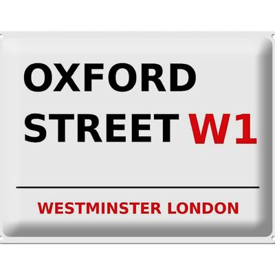 Plaque en tôle Londres 40x30cm Westminster Oxford Street W1