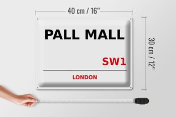 Plaque en tôle Londres 40x30cm Pall Mall SW1 décoration murale 4