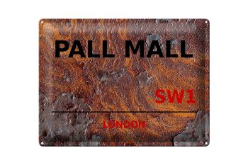 Plaque en tôle Londres 40x30cm Pall Mall SW1 décoration murale rouille 1
