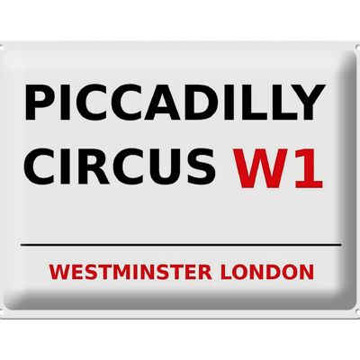 Plaque en tôle Londres 40x30cm Westminster Piccadilly Circus W1