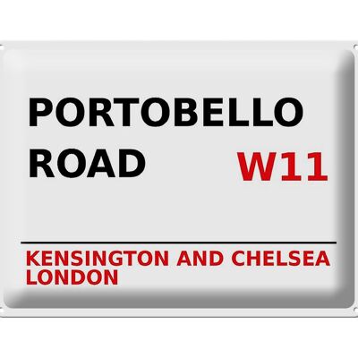 Blechschild London 40x30cm Portobello Road W11 Kensington
