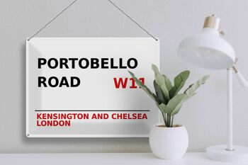 Plaque en tôle Londres 40x30cm Portobello Road W11 Kensington 3