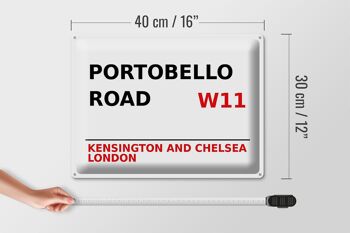 Plaque en tôle Londres 40x30cm Portobello Road W11 Kensington 4
