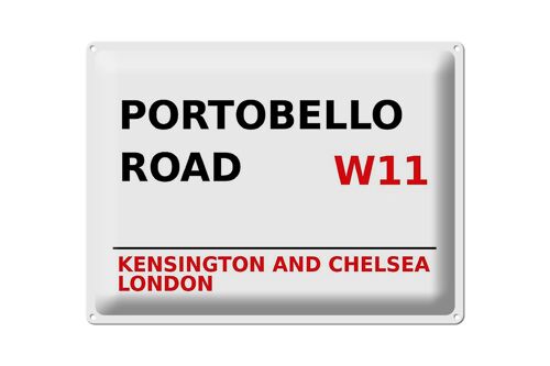 Blechschild London 40x30cm Portobello Road W11 Kensington
