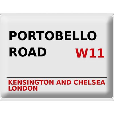 Cartel de chapa Londres 40x30cm Portobello Road W11 Kensington