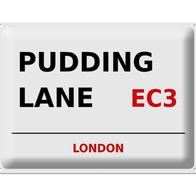 Blechschild London 40x30cm Pudding Lane EC3 Wanddeko