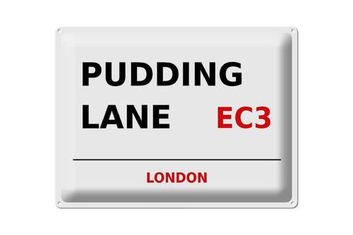 Blechschild London 40x30cm Pudding Lane EC3 Wanddeko