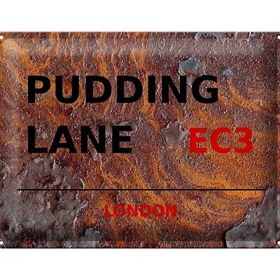 Blechschild London 40x30cm Pudding Lane EC3