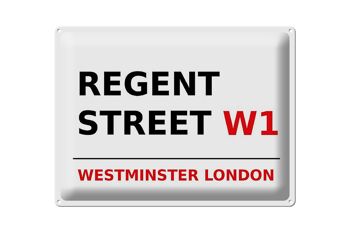 Plaque en tôle Londres 40x30cm Westminster Regent Street W1 1