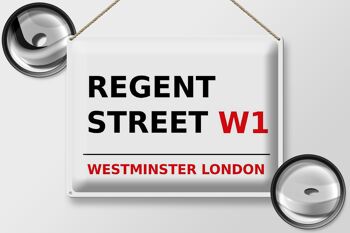 Plaque en tôle Londres 40x30cm Westminster Regent Street W1 2