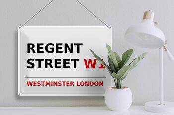 Plaque en tôle Londres 40x30cm Westminster Regent Street W1 3